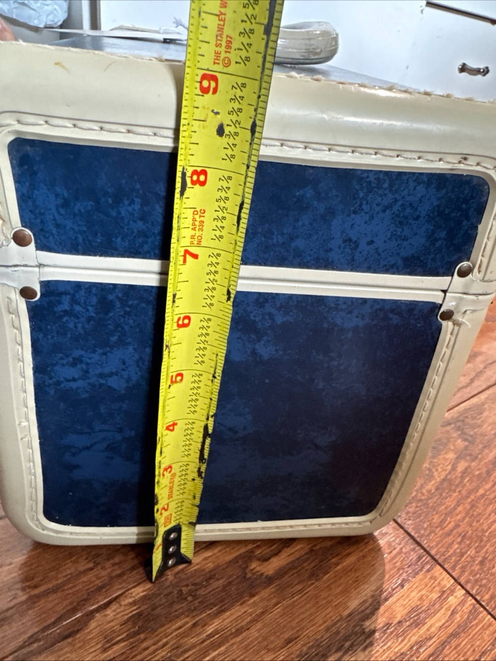 Vtg Samsonite Schwayder Train Luggage 4712 Makeup Travel Case Blue Marble 13x9x8 - Picture 13 of 14